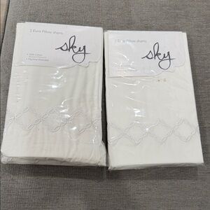 Sky Cotton Euro Pillow Shams - Cream 2 sets total 4 pcs 26inX26in